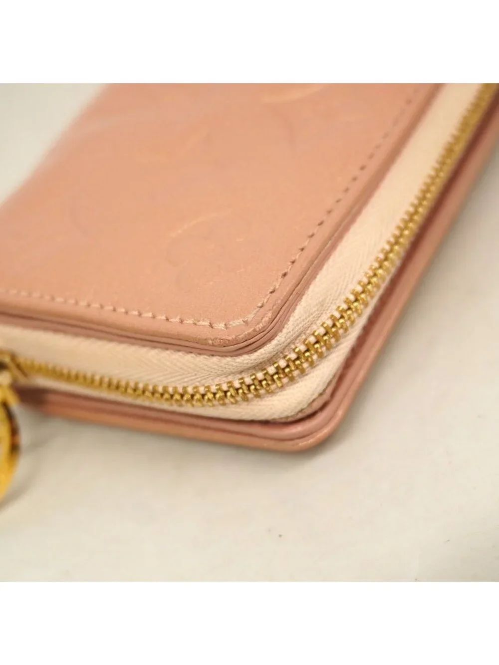 Louis Vuitton Wallet Monogram Embossed Portefeuille Lou Rose Gold